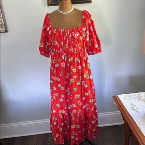 Kate Spade Red Floral Maxi Dress